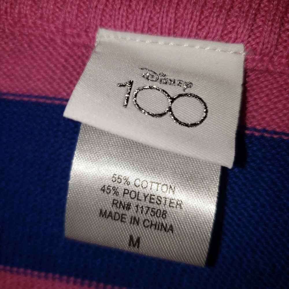 Disney 100 Girls Pink Retro Striped Cardigan Size Medium - Picture 4 of 7